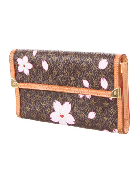 louis vuitton cherry blossom wallet monogram|louis vuitton tri fold wallet.